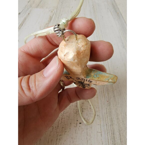 Bee Angel cherub necklace ornament gold glitter BZ Xmas tree - Picture 7 of 10